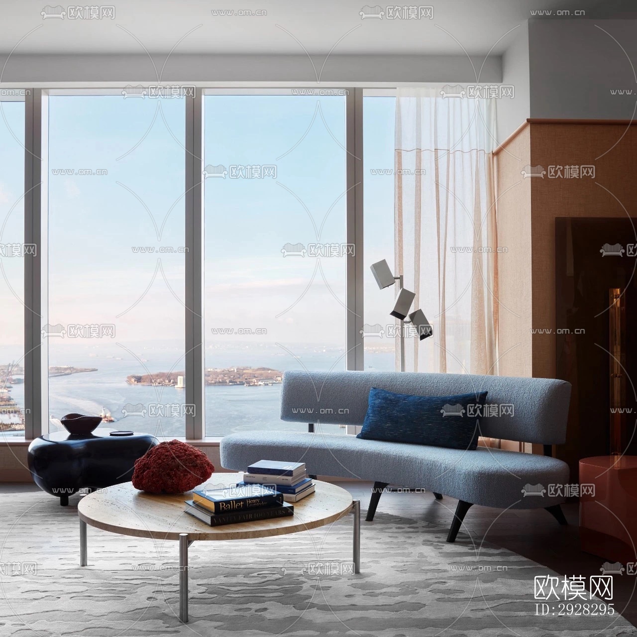 现代平层效果图下载（渲染图14）