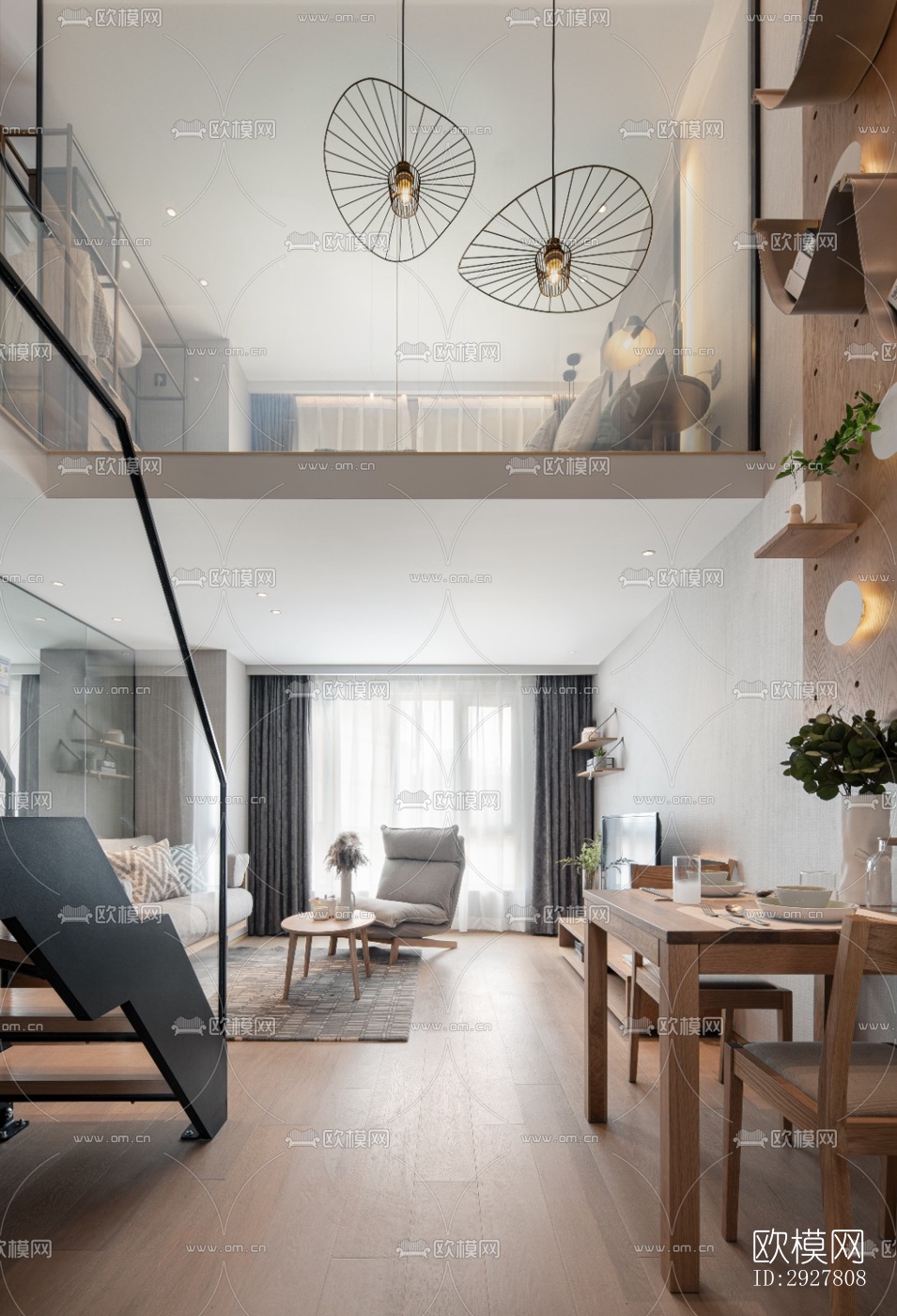 北欧公寓效果图下载（渲染图11）