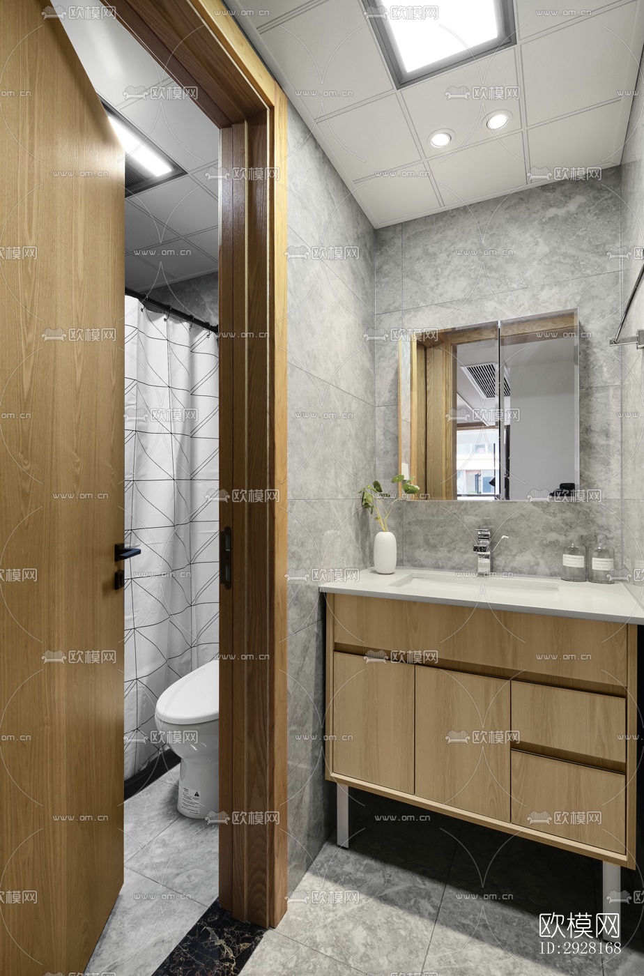 新中式平层效果图下载（渲染图9）