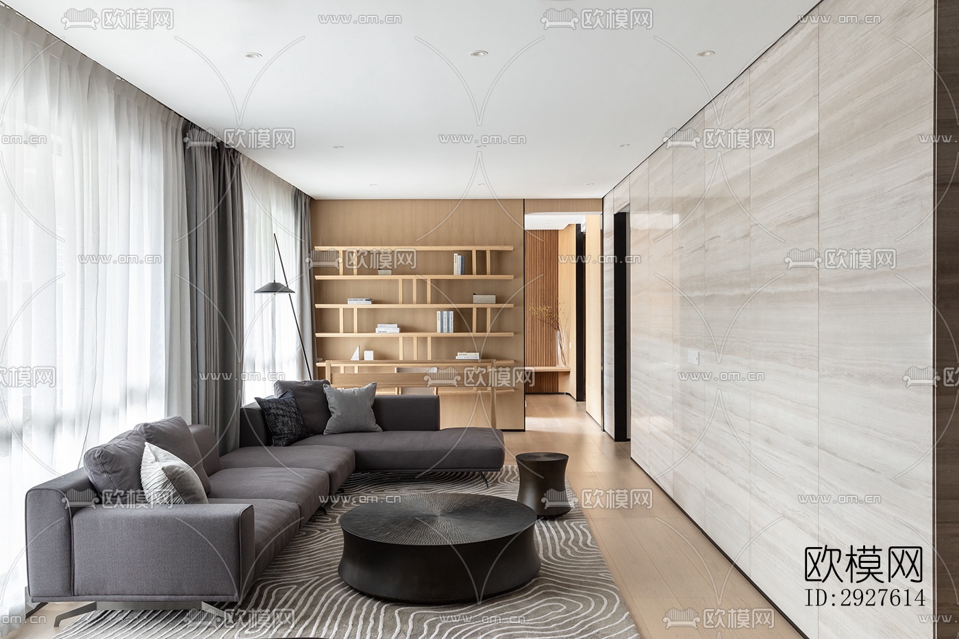 现代复式效果图下载（渲染图6）