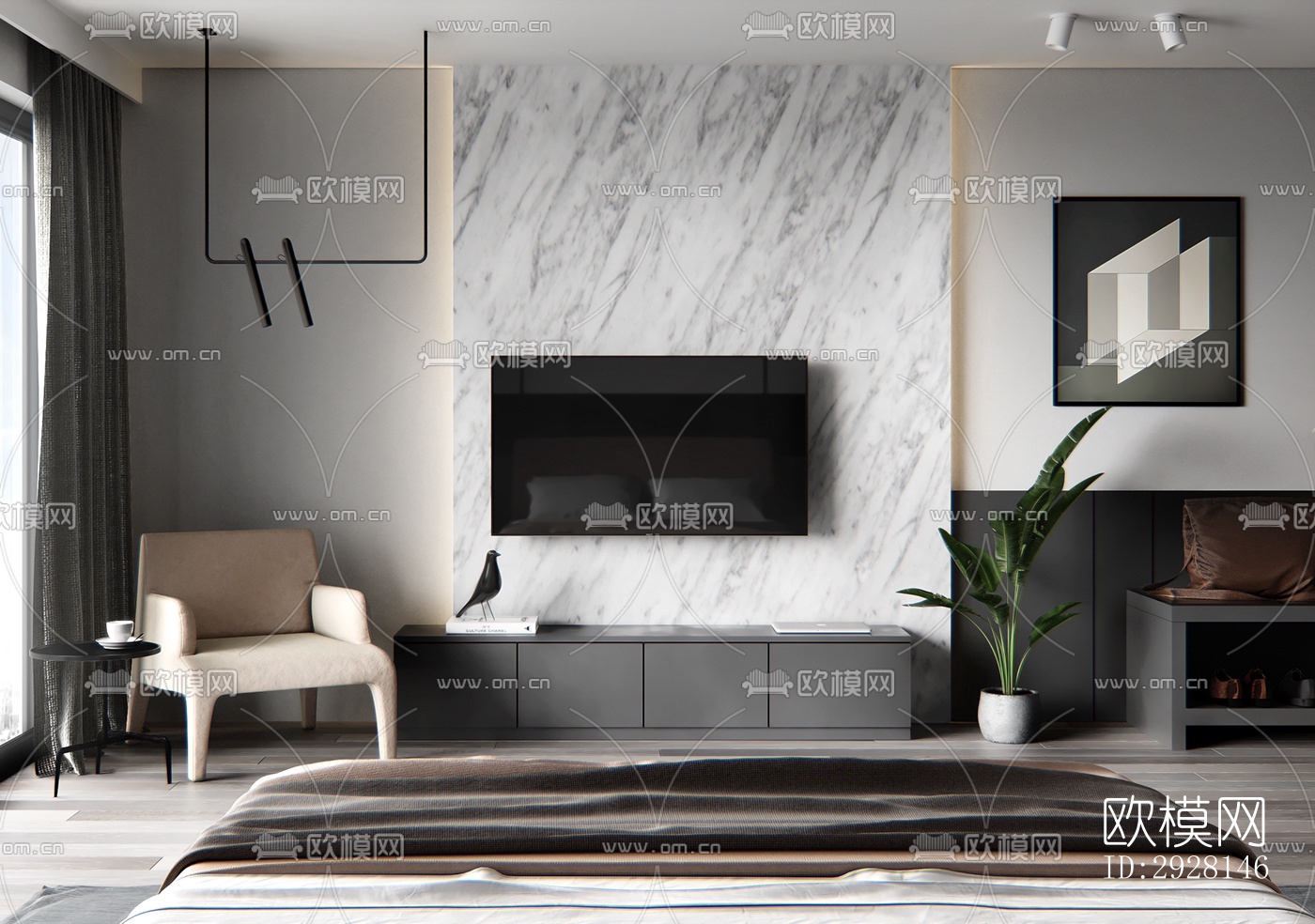 北欧平层效果图下载（渲染图4）