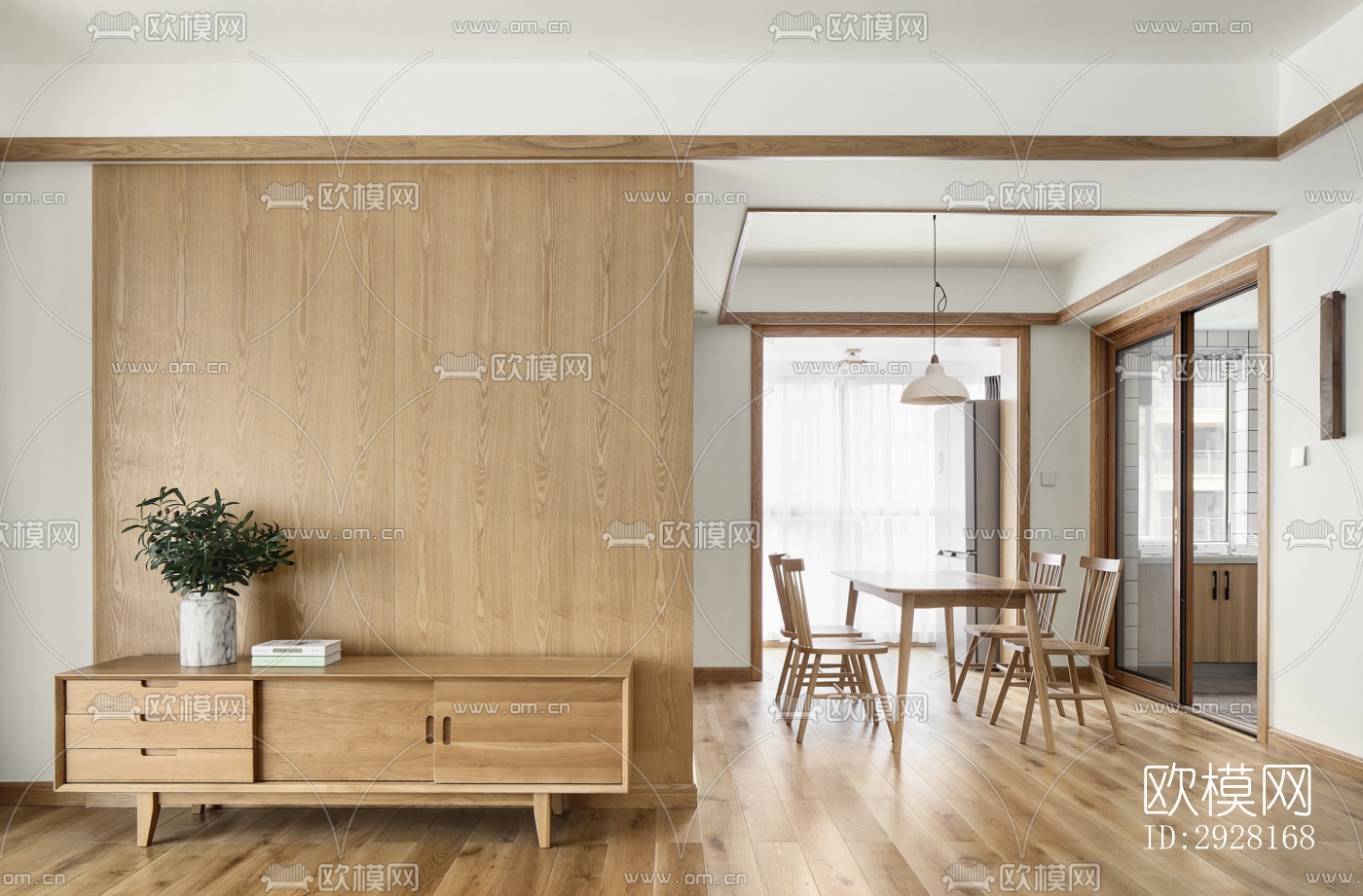 新中式平层效果图下载（渲染图15）