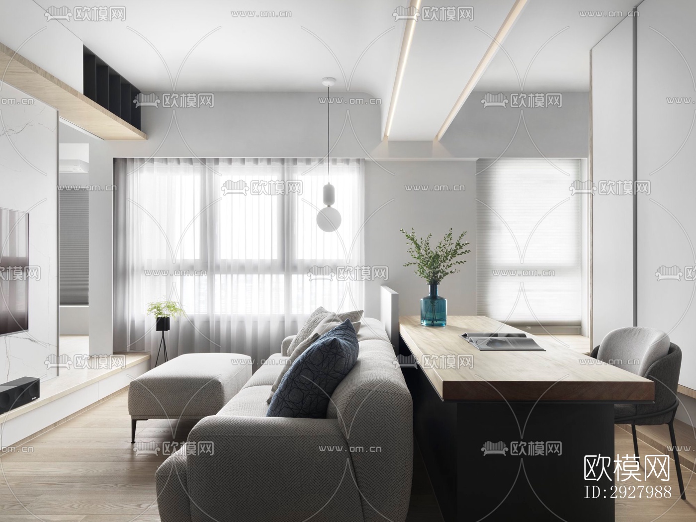 现代公寓效果图下载（渲染图10）