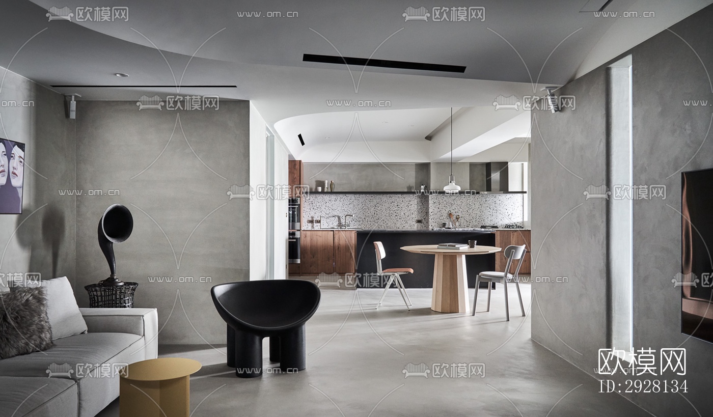 侘寂平层效果图下载（渲染图5）