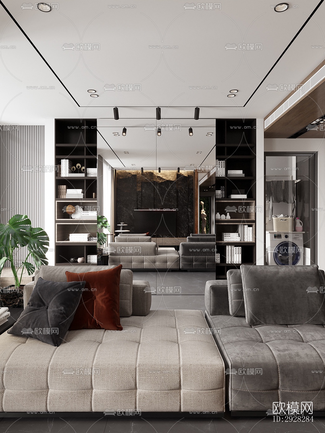 现代平层效果图下载（渲染图18）