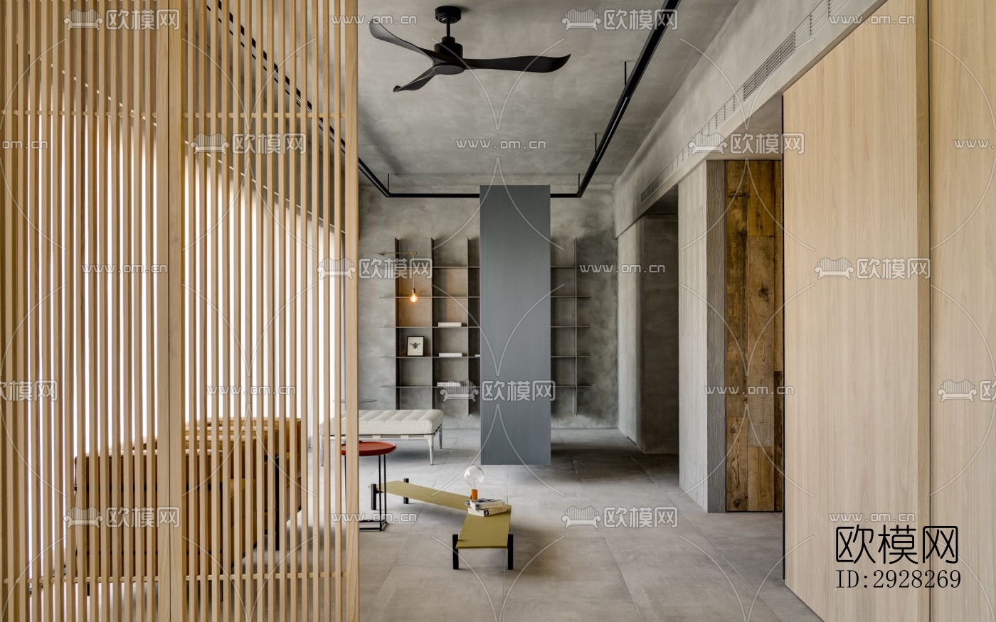 日式平层效果图下载（渲染图1）