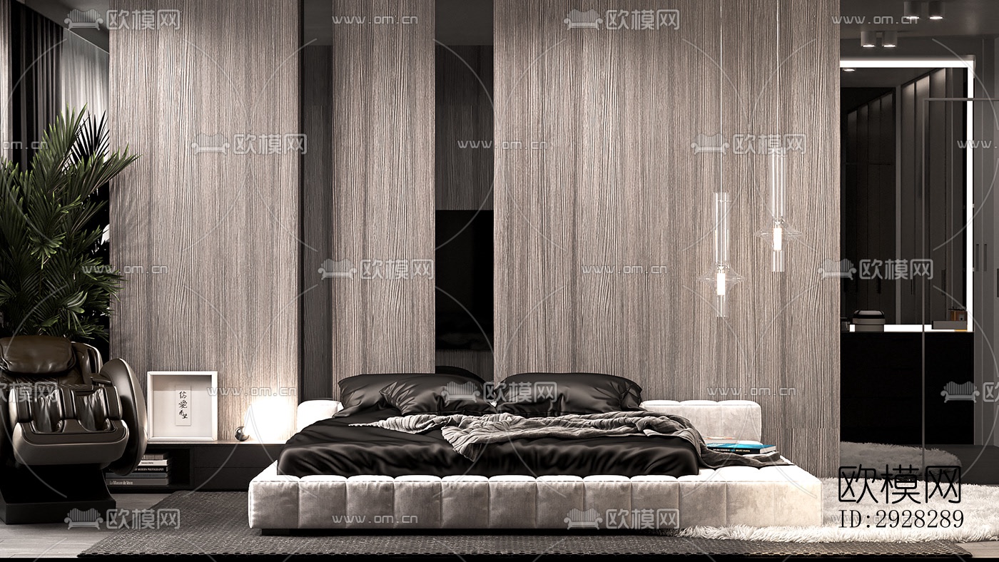 现代平层效果图下载（渲染图15）