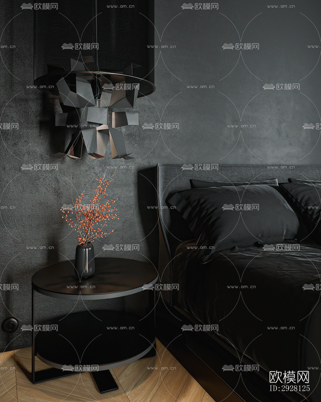 高级灰公寓效果图下载（渲染图13）