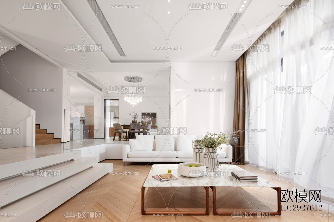 现代复式效果图下载（渲染图12）