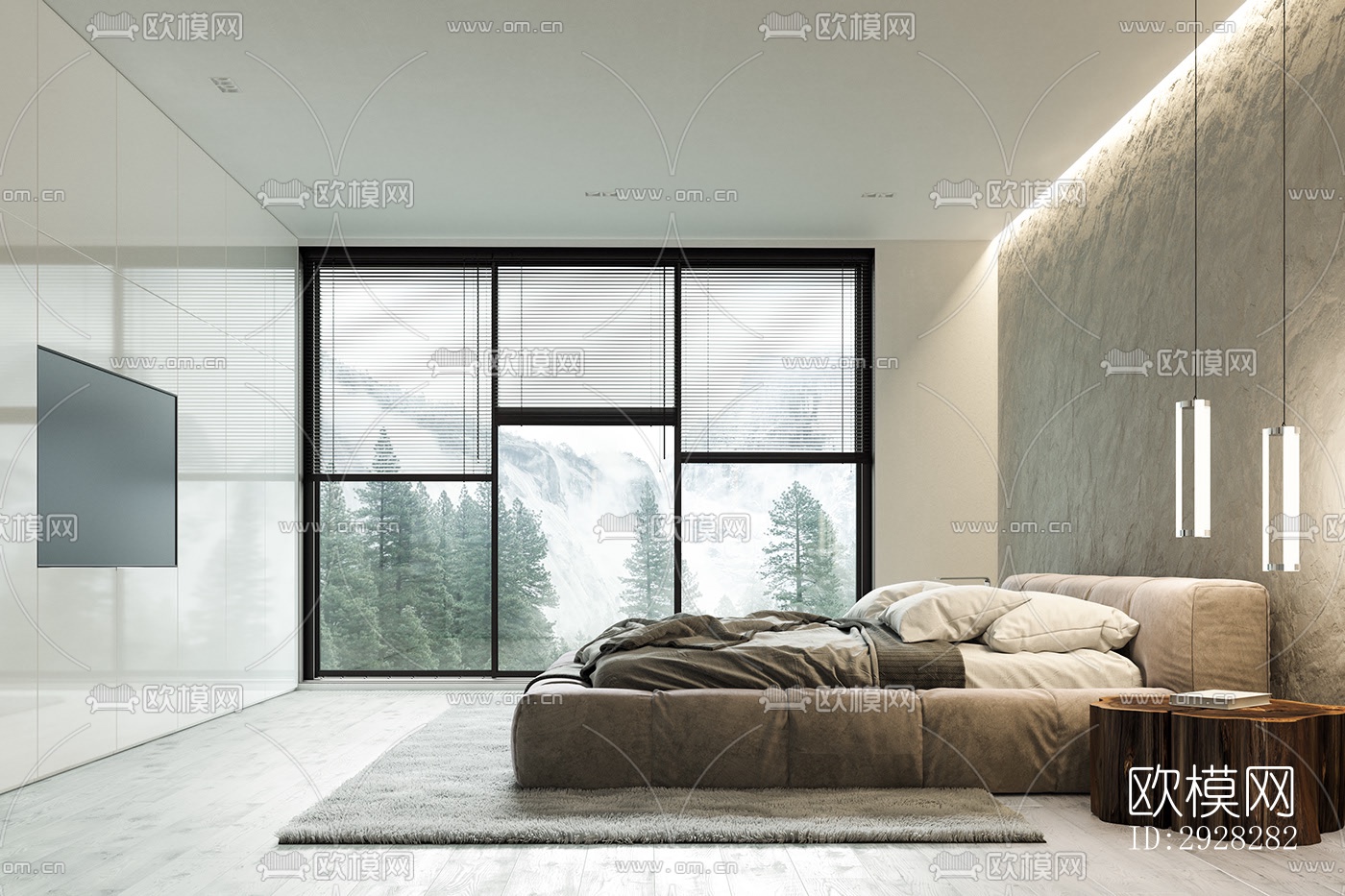 现代平层效果图下载（渲染图2）