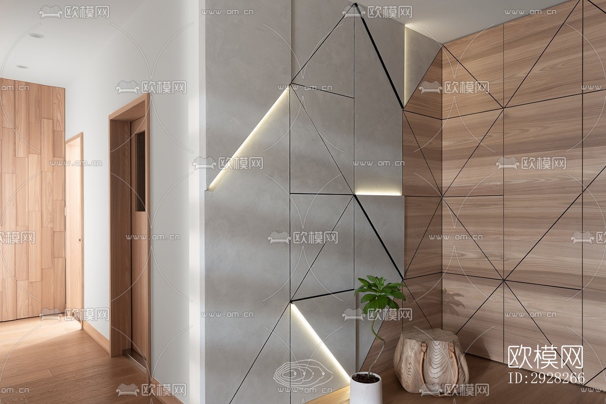 日式平层效果图下载（渲染图12）