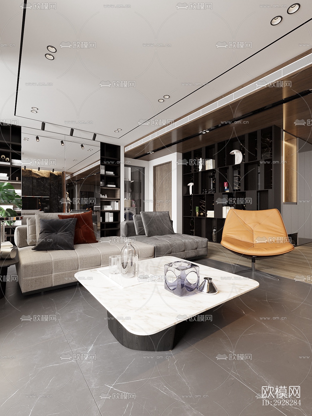 现代平层效果图下载（渲染图17）