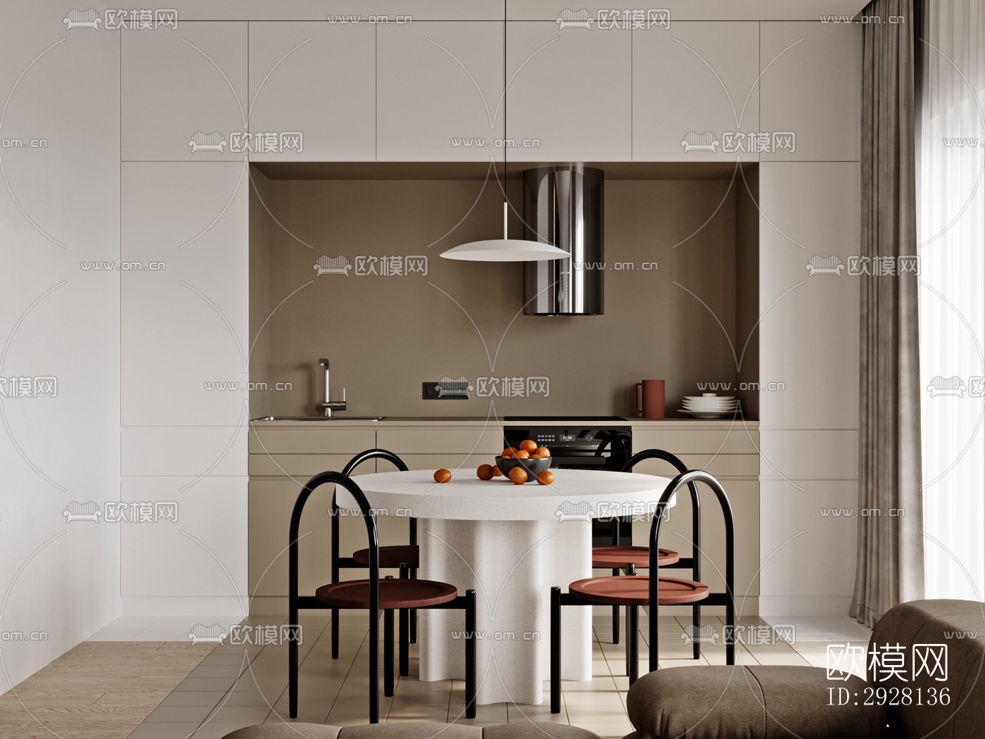 侘寂平层效果图下载（渲染图1）