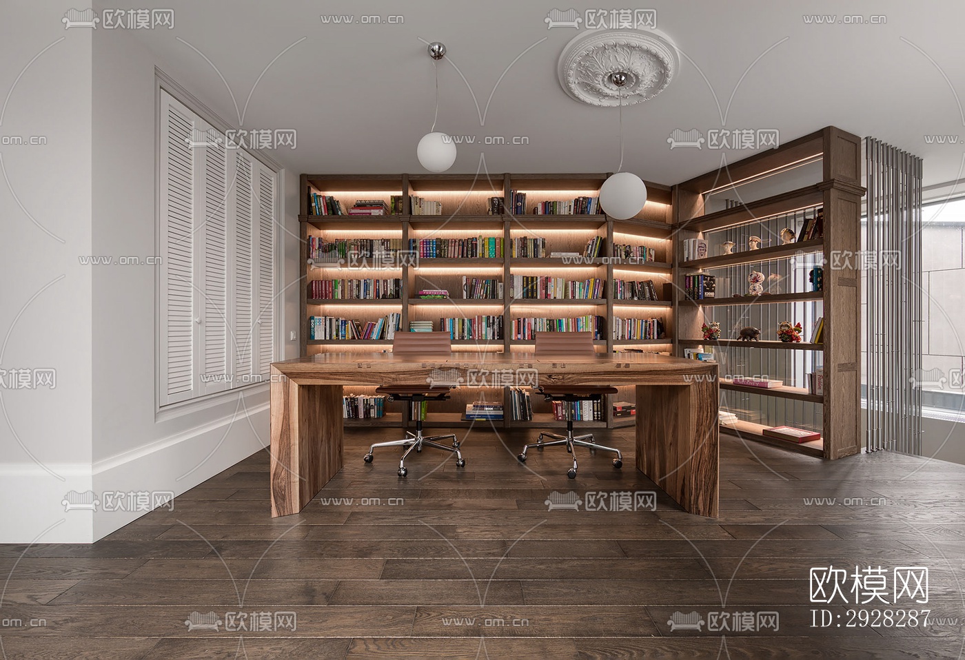 现代平层效果图下载（渲染图7）