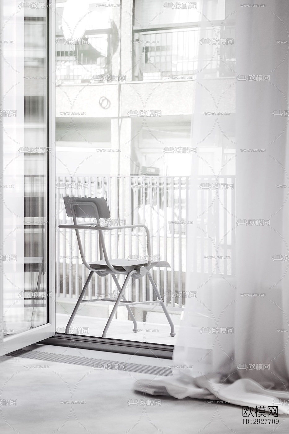 高级灰别墅效果图下载（渲染图18）