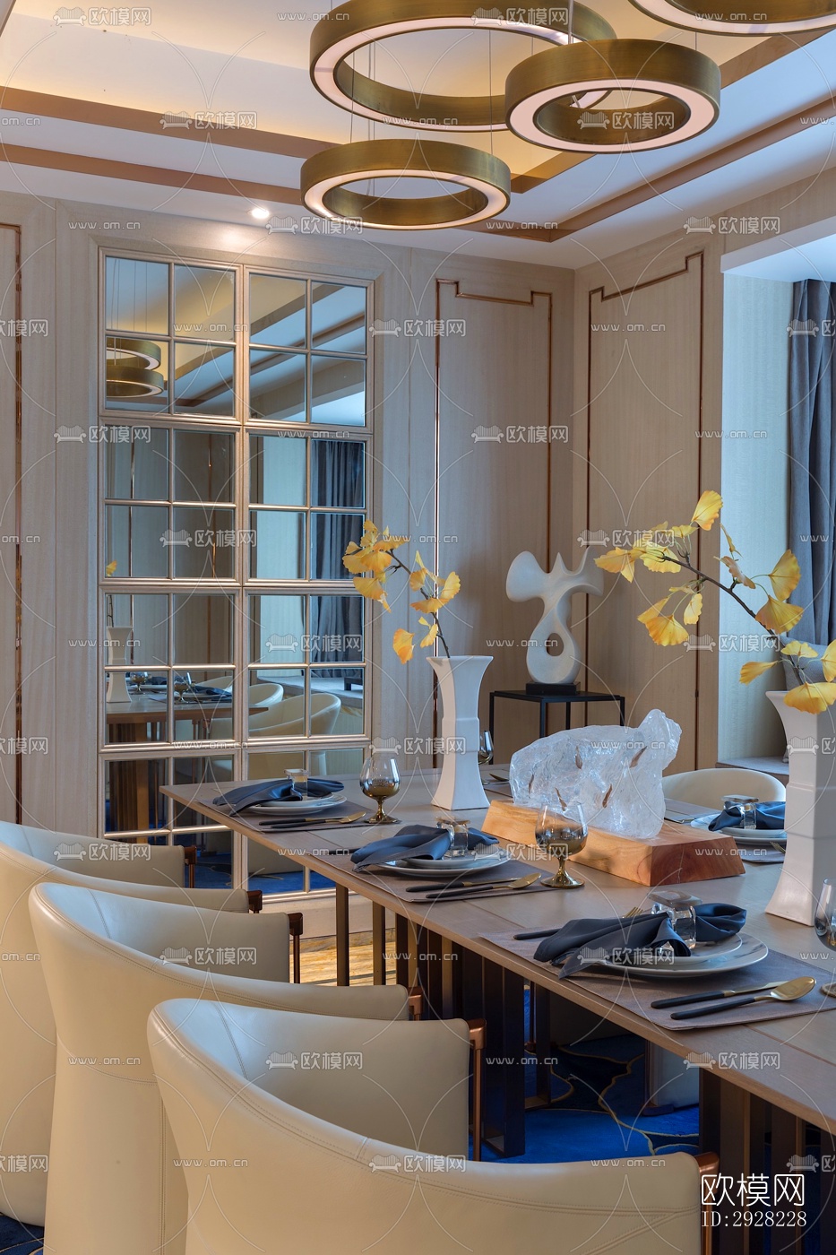 新中式平层效果图下载（渲染图5）