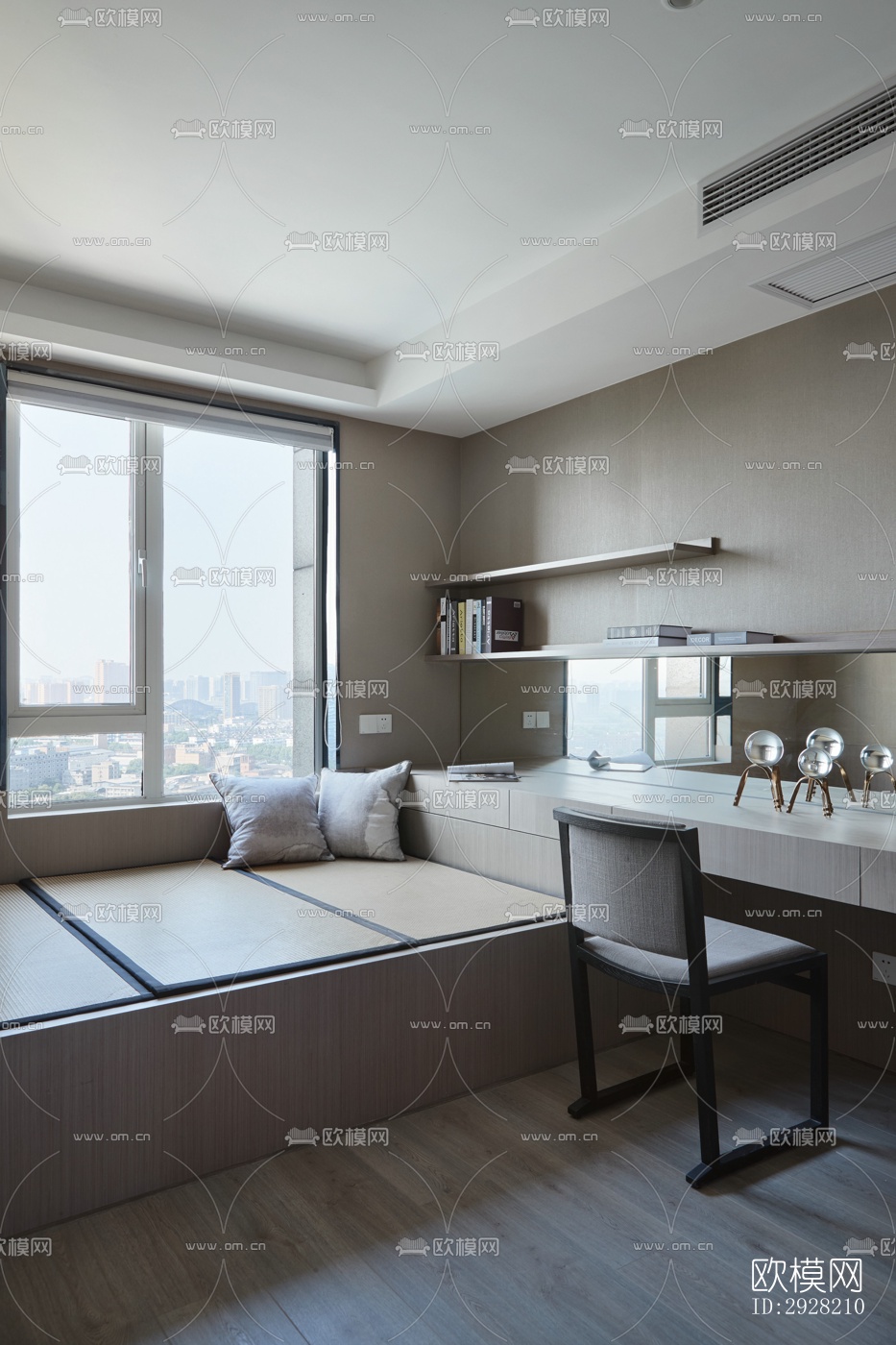 新中式平层效果图下载（渲染图5）