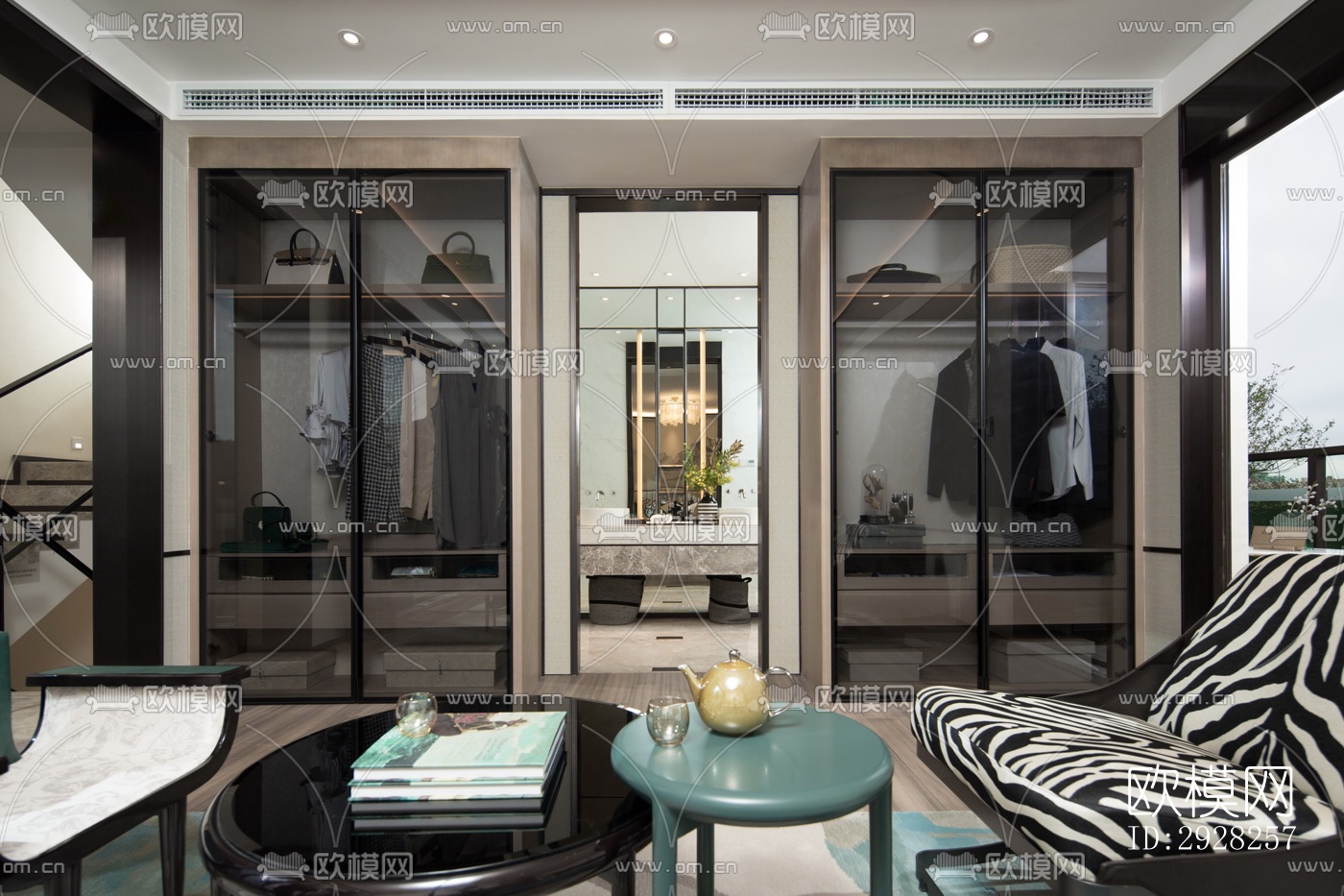 新中式平层效果图下载（渲染图7）