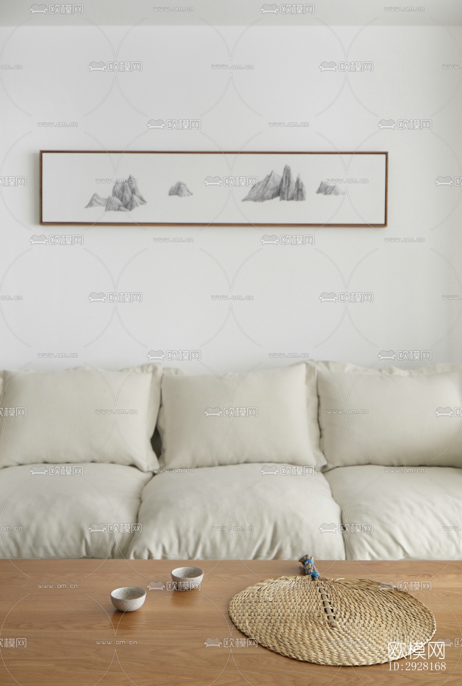 新中式平层效果图下载（渲染图14）