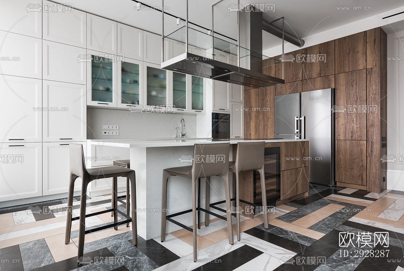 现代平层效果图下载（渲染图4）