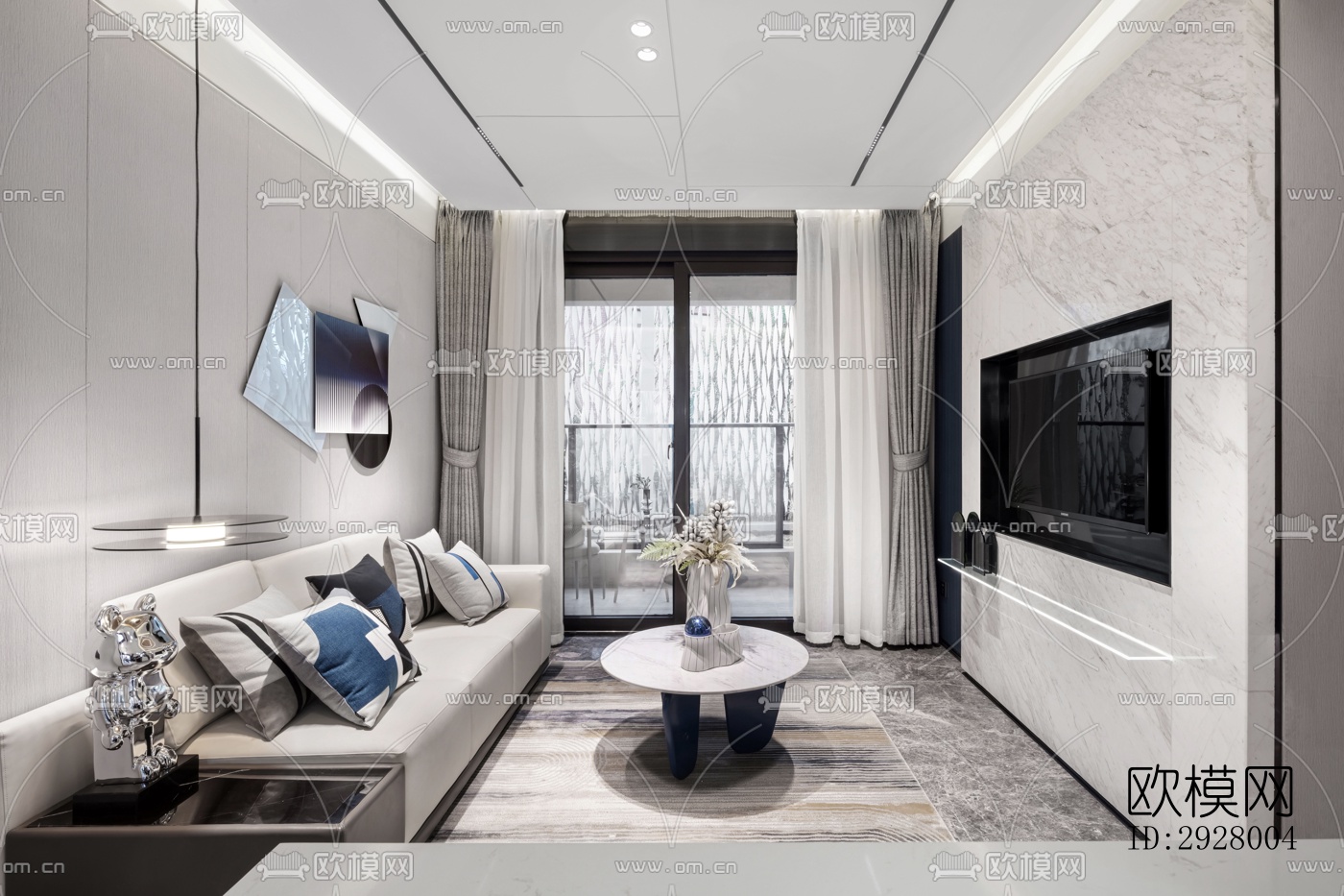 现代公寓效果图下载（渲染图3）