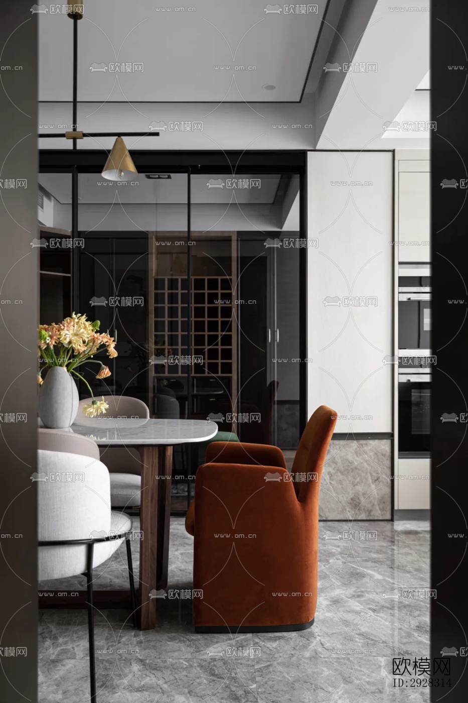 现代平层效果图下载（渲染图13）