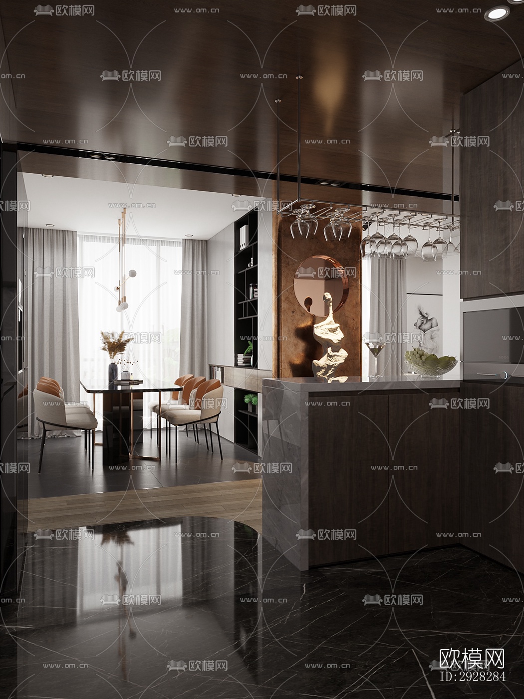 现代平层效果图下载（渲染图5）