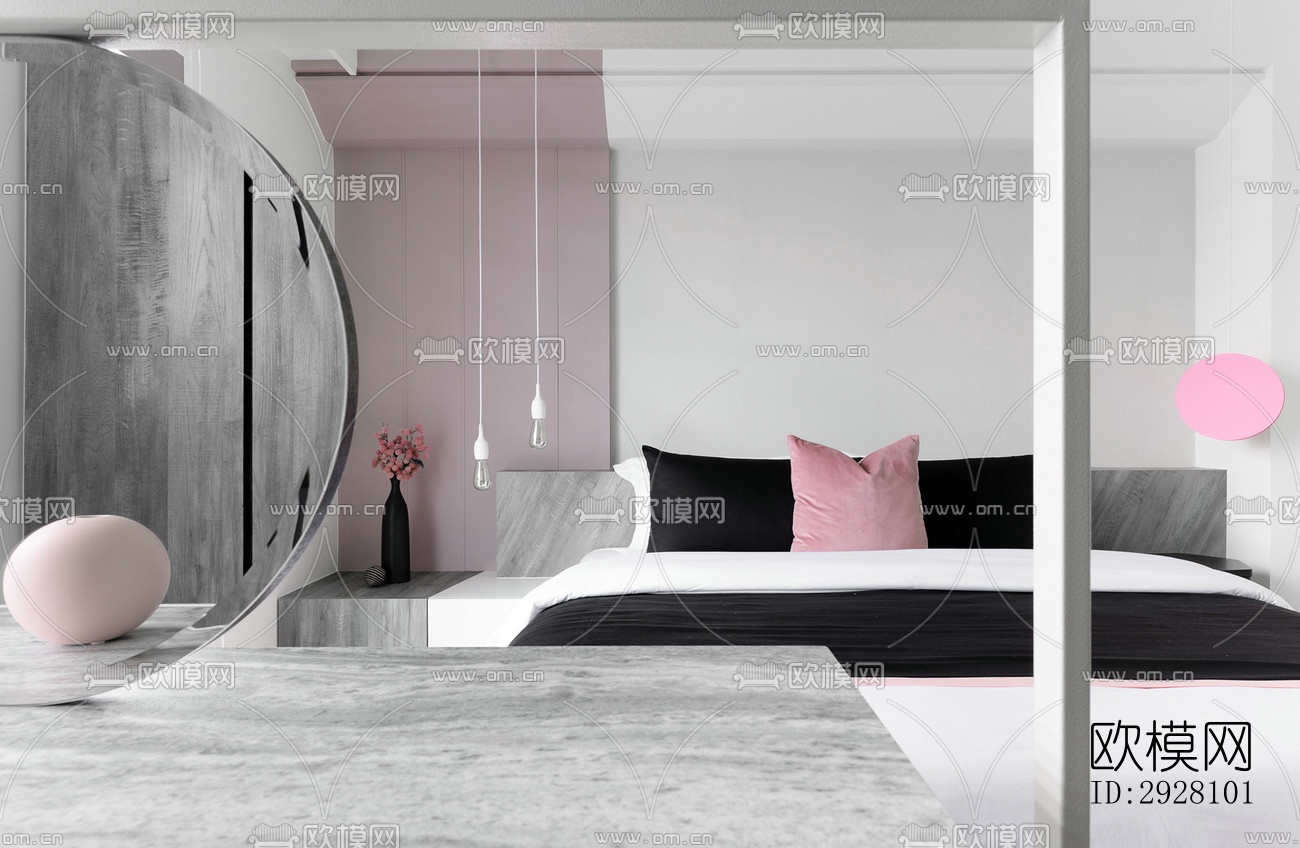 高级灰公寓效果图下载（渲染图8）