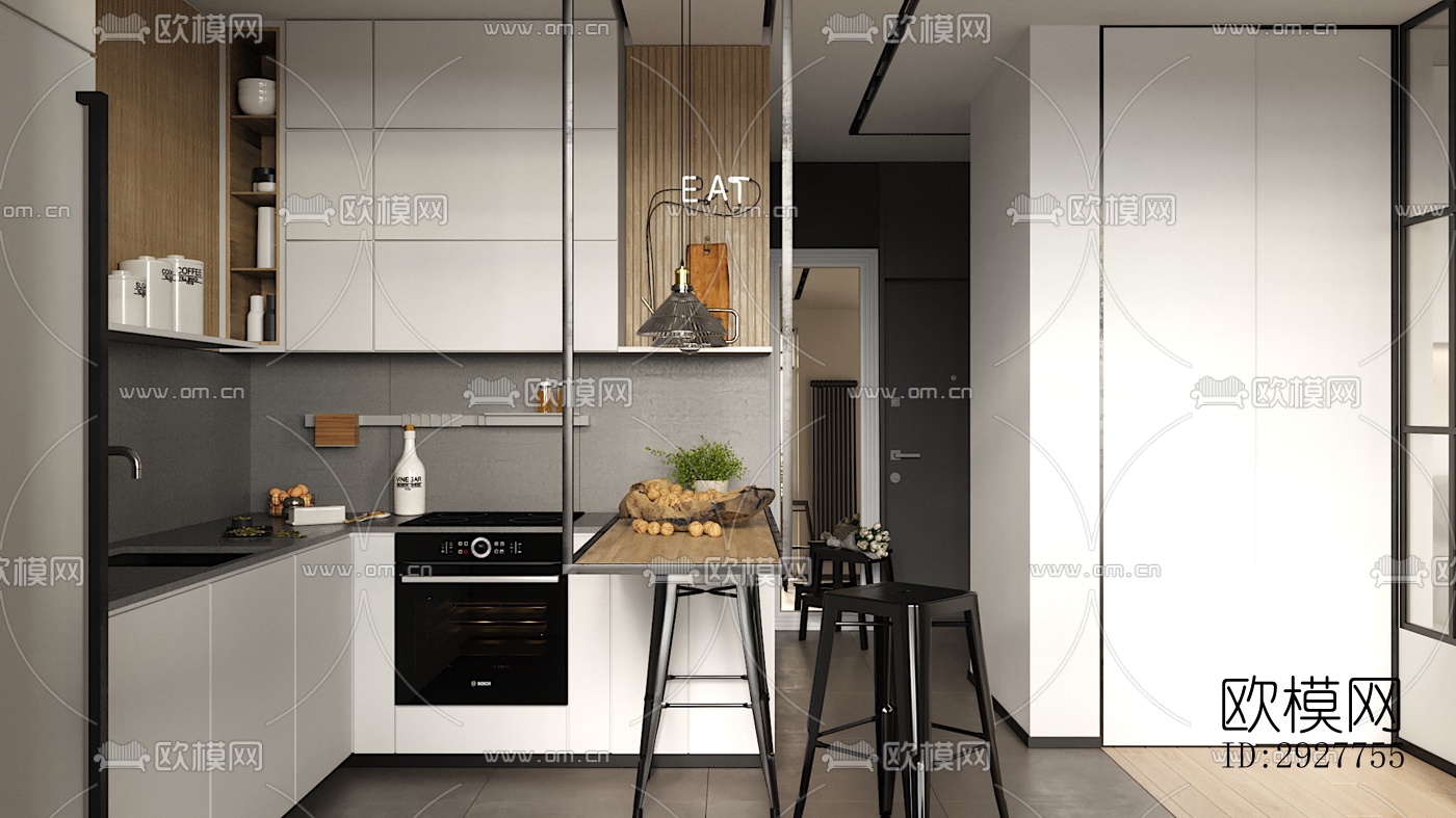 北欧公寓效果图下载（渲染图5）