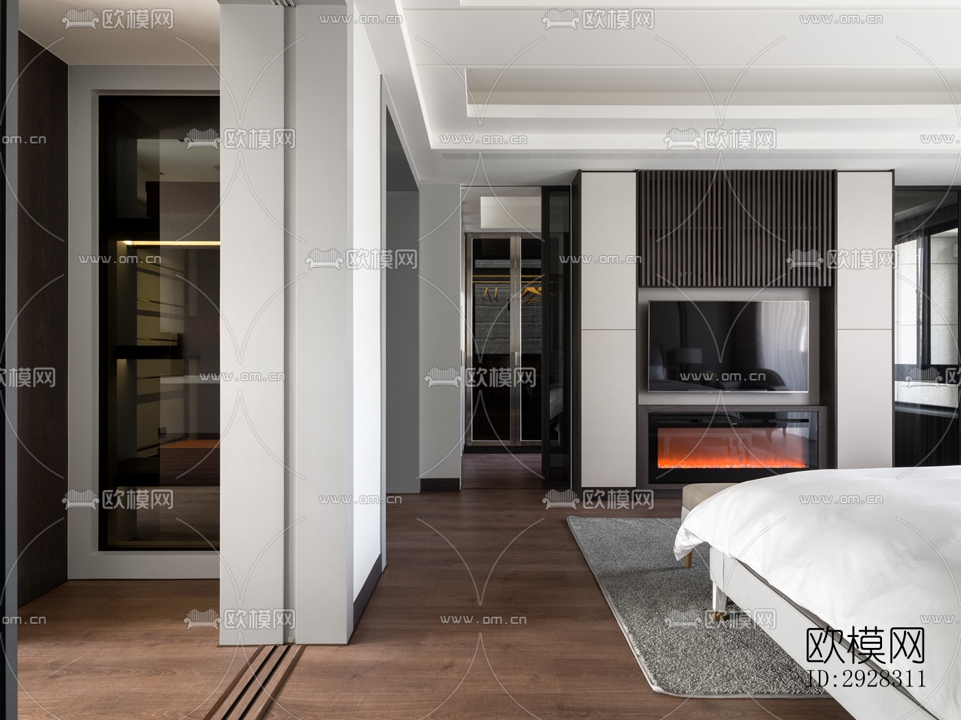 现代平层效果图下载（渲染图15）