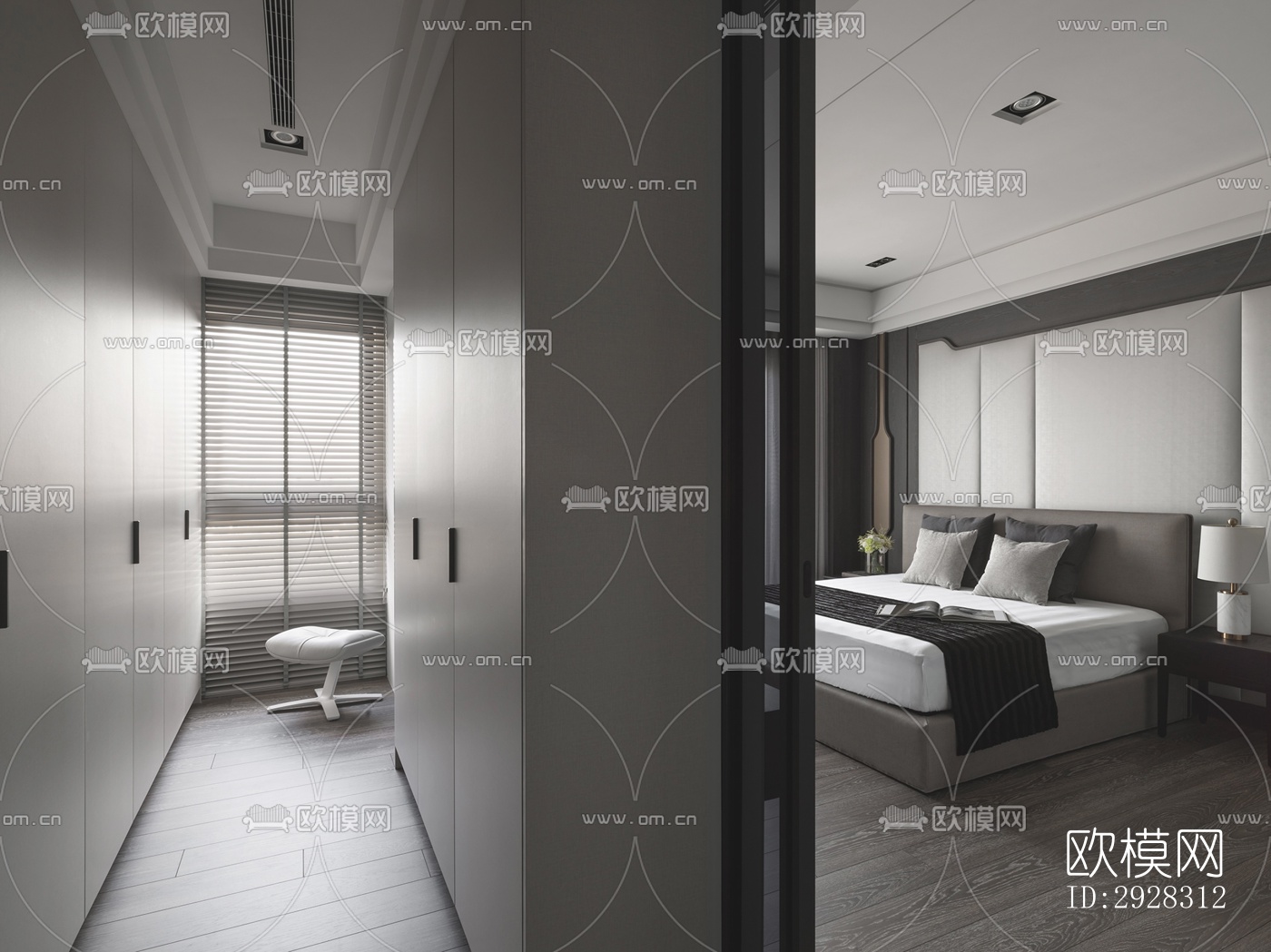 现代平层效果图下载（渲染图10）