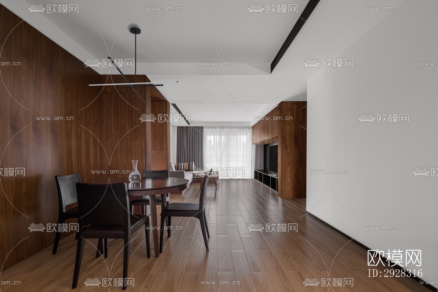 现代平层效果图下载（渲染图13）