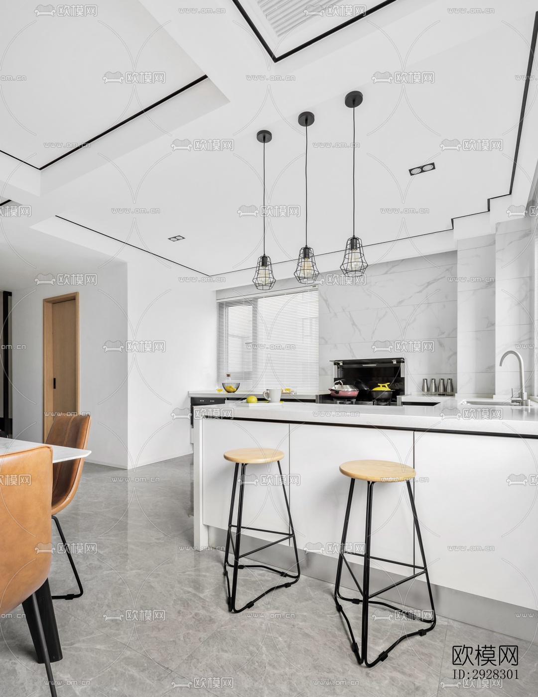 现代平层效果图下载（渲染图12）