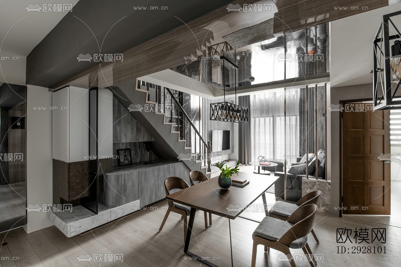 高级灰公寓效果图下载（渲染图16）