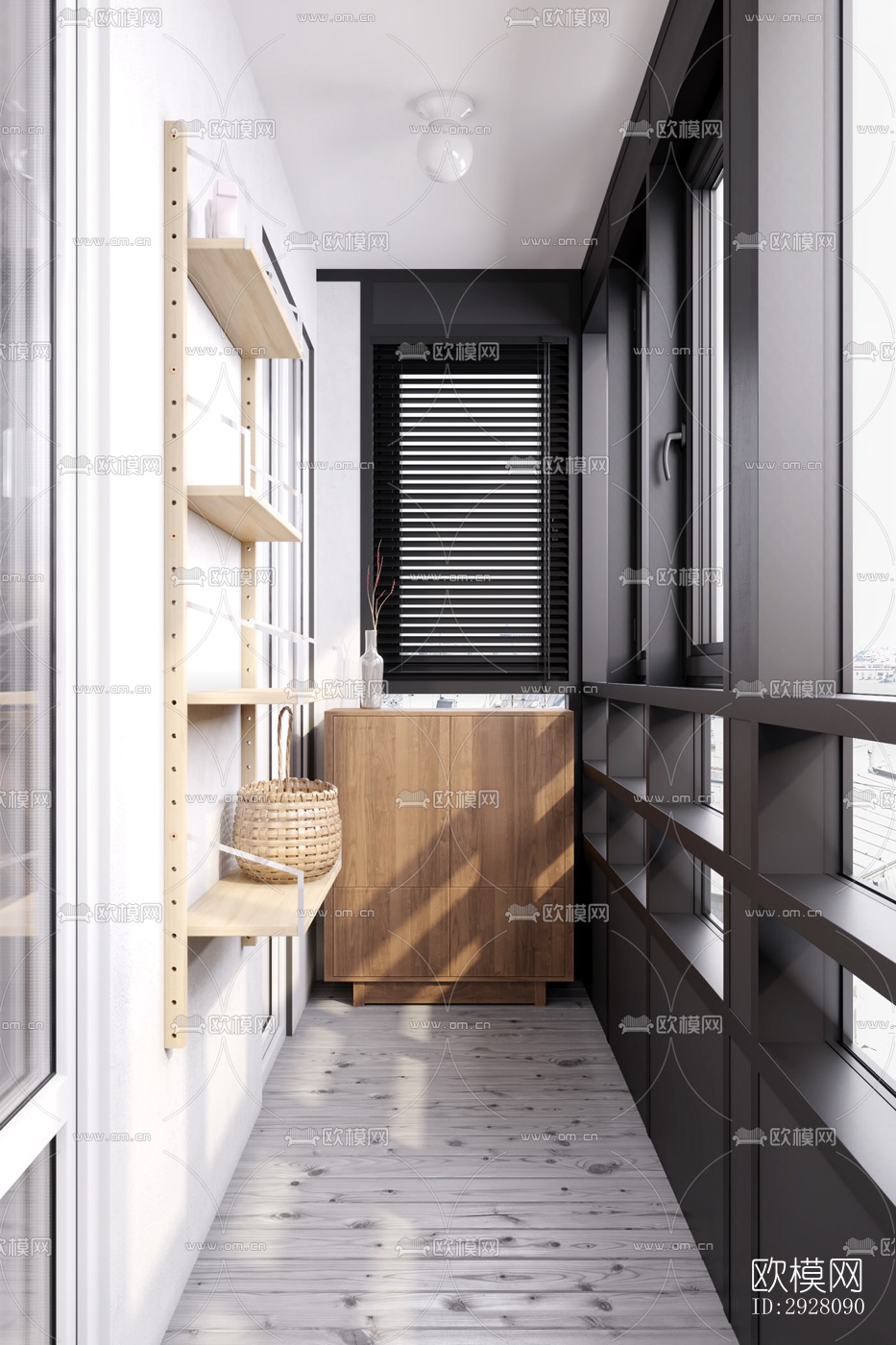 高级灰公寓效果图下载（渲染图15）