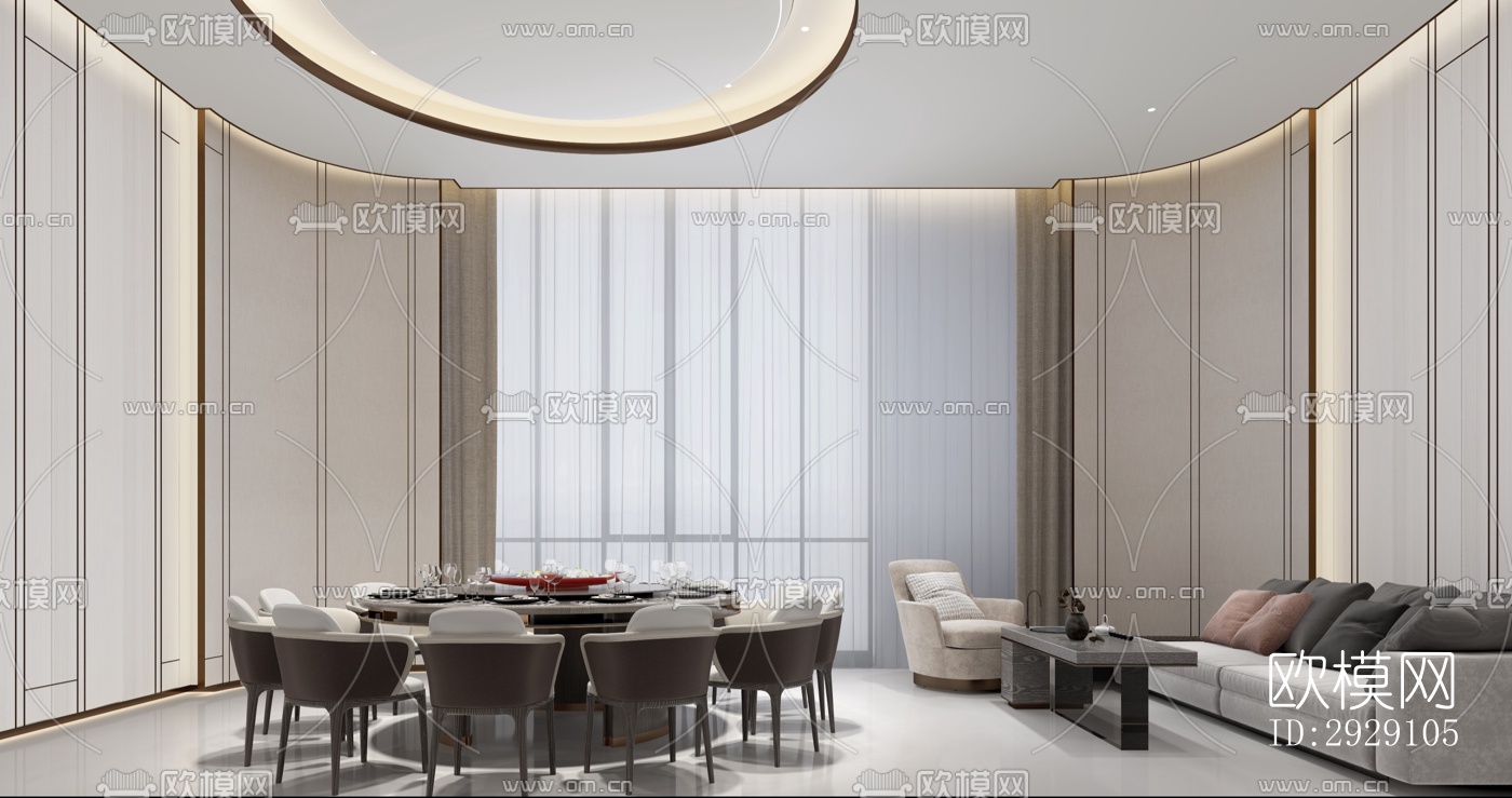 现代办公区效果图下载（渲染图6）