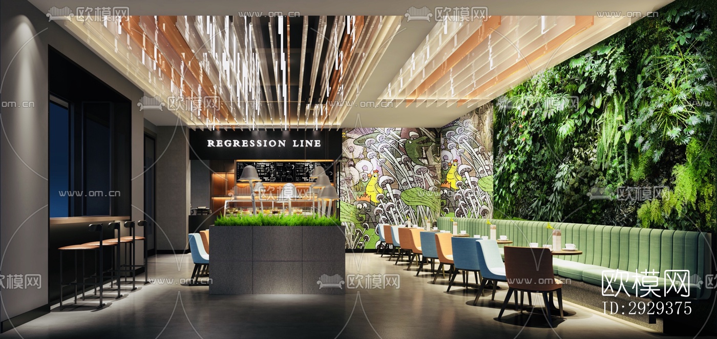 工业风咖啡奶茶效果图下载（渲染图2）