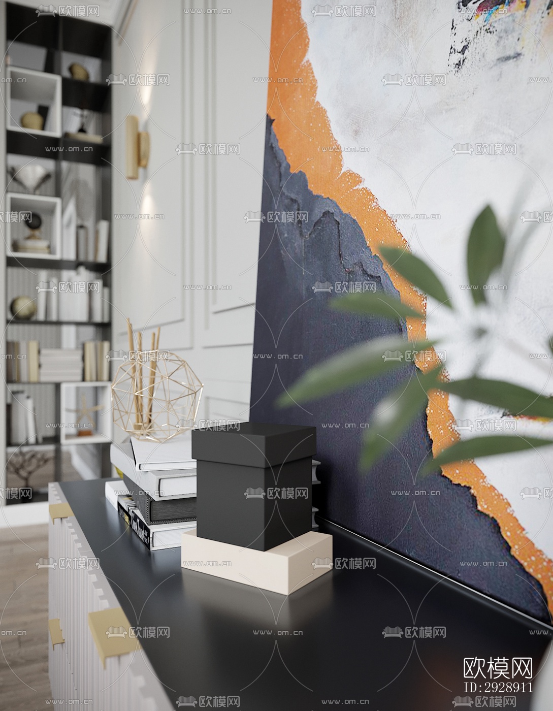 现代平层效果图下载（渲染图9）