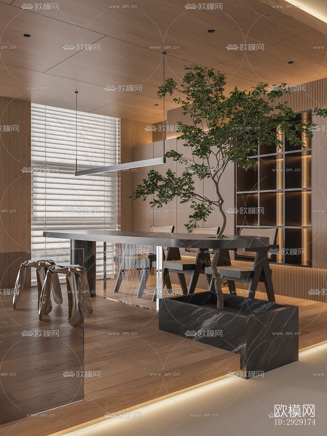 现代办公区效果图下载（渲染图8）