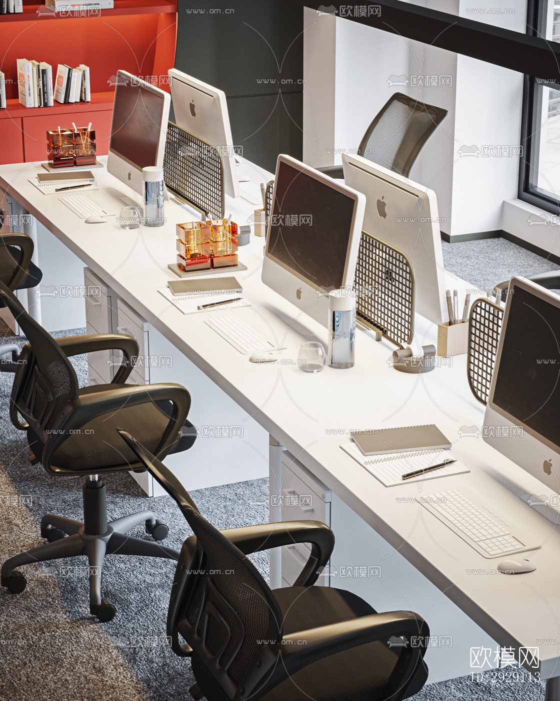 现代办公区效果图下载（渲染图2）