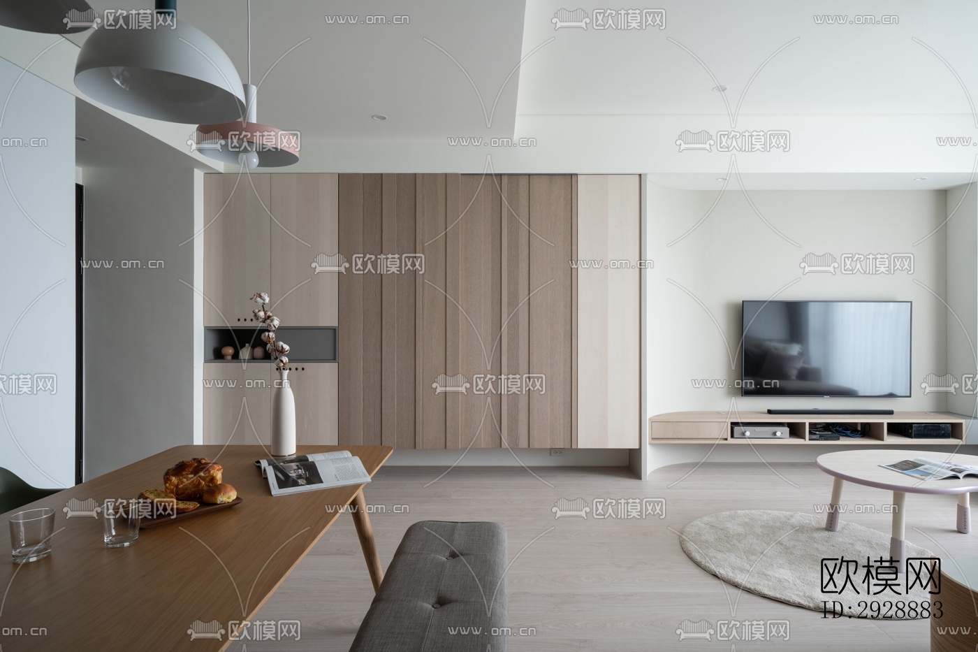 现代平层效果图下载（渲染图5）