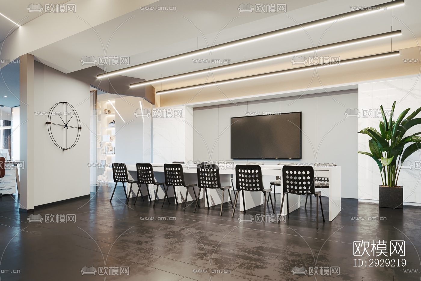 现代经理室效果图下载（渲染图13）