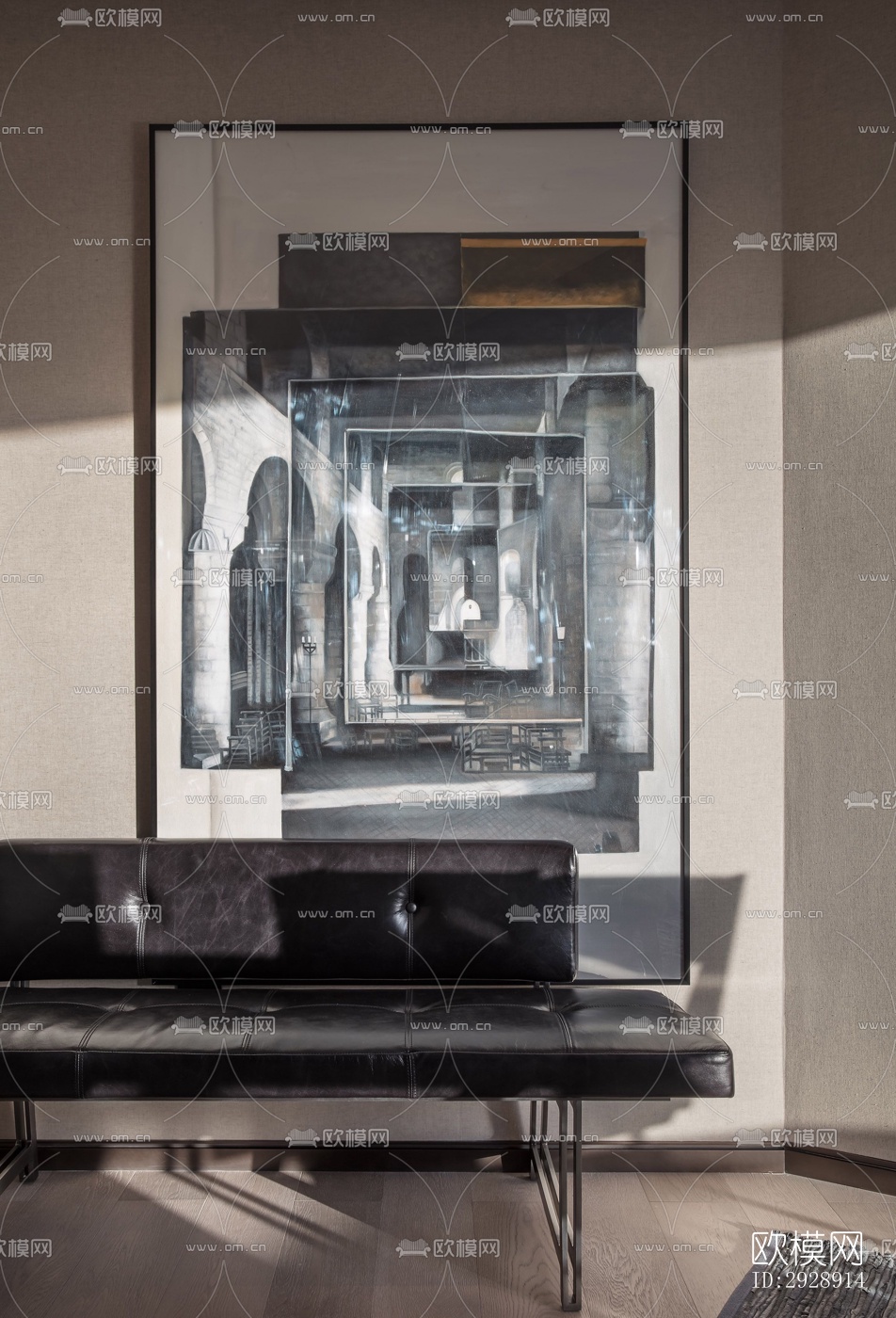 现代平层效果图下载（渲染图11）