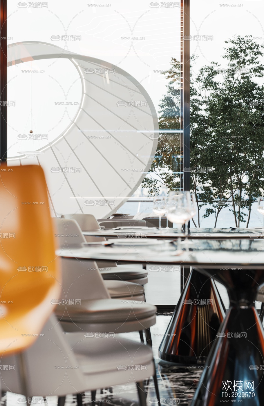 现代西餐厅效果图下载（渲染图3）