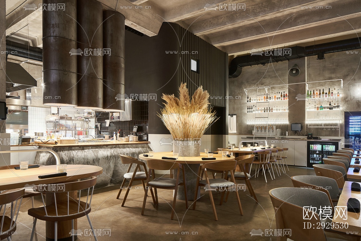 侘寂西餐厅效果图下载（渲染图5）
