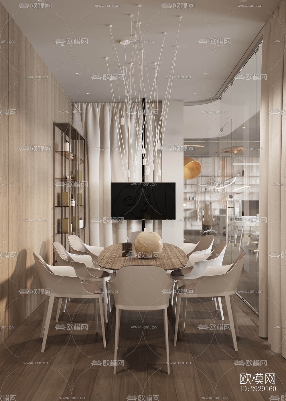 现代办公区效果图下载（渲染图13）