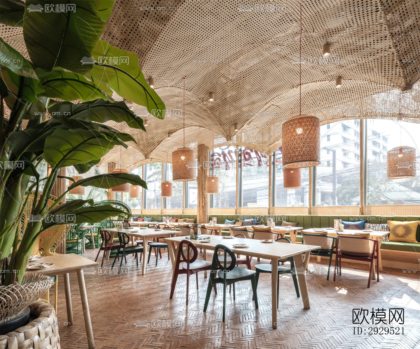 东南亚西餐厅效果图下载（渲染图12）