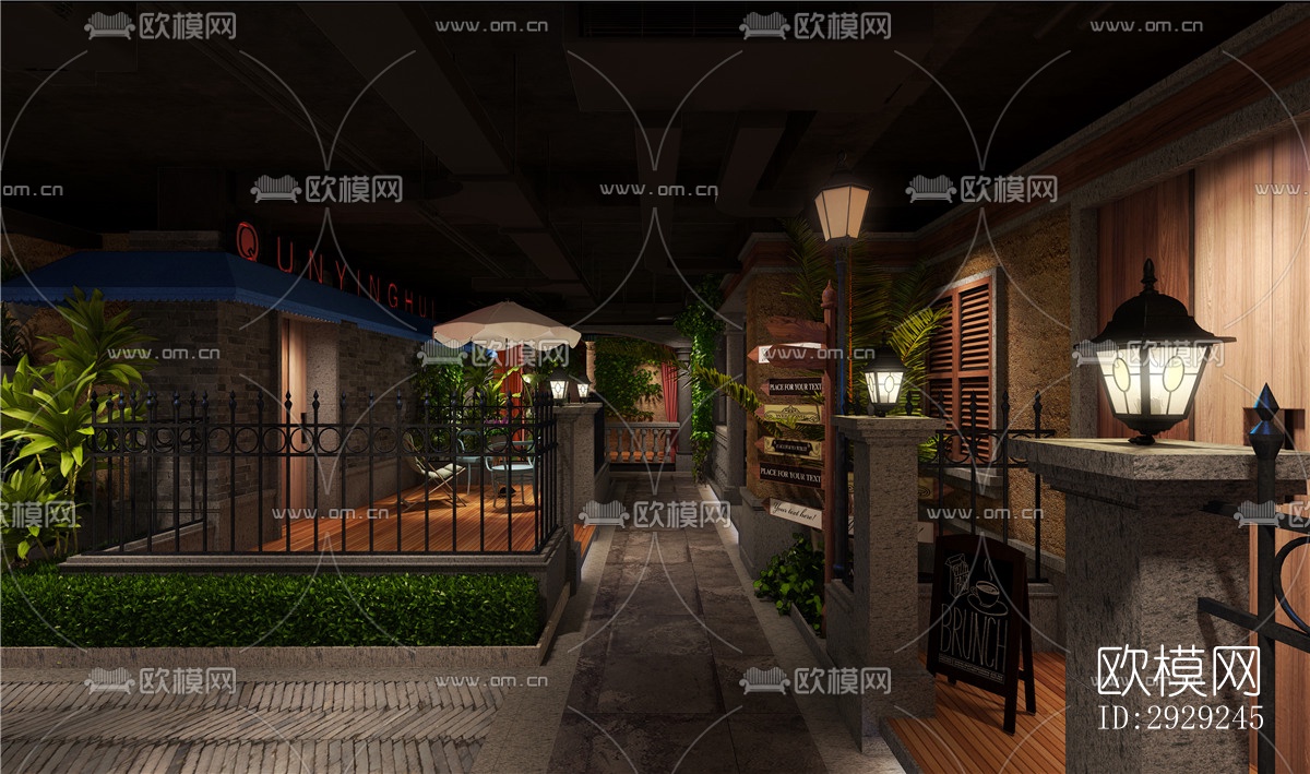 中式中餐厅效果图下载（渲染图7）