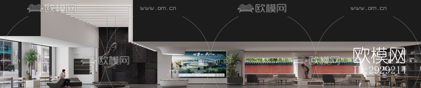 现代商务大堂效果图下载（渲染图16）