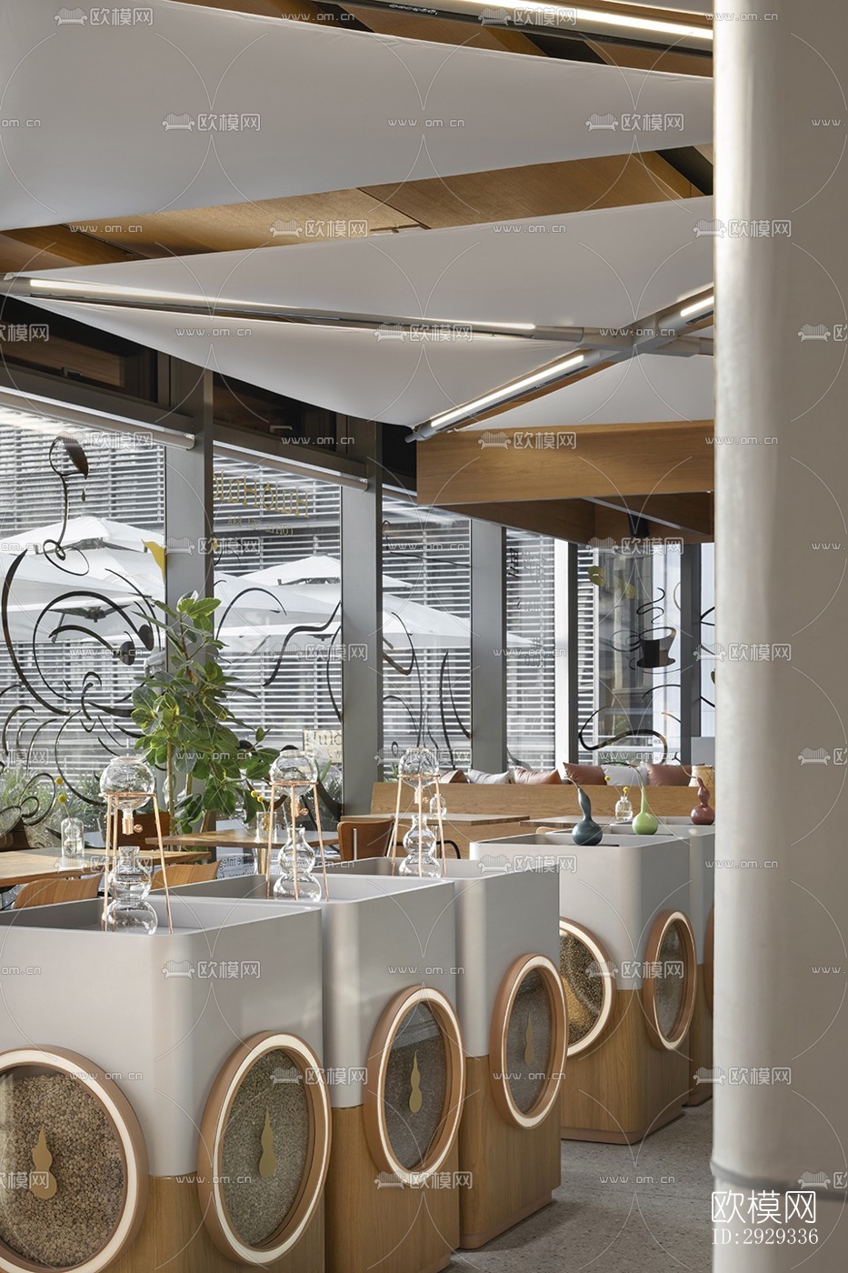 北欧咖啡奶茶效果图下载（渲染图4）